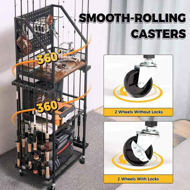 釣り道具収納棚、釣り竿とリールを収納できるガンラック風のタッ - Fishing Line Spool のレビューと価格