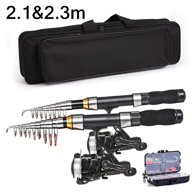 BRAVMAK 2.1/2.3m伸縮式釣り竿リールコンボフル - Fishing Line Spooler のレビューと価格